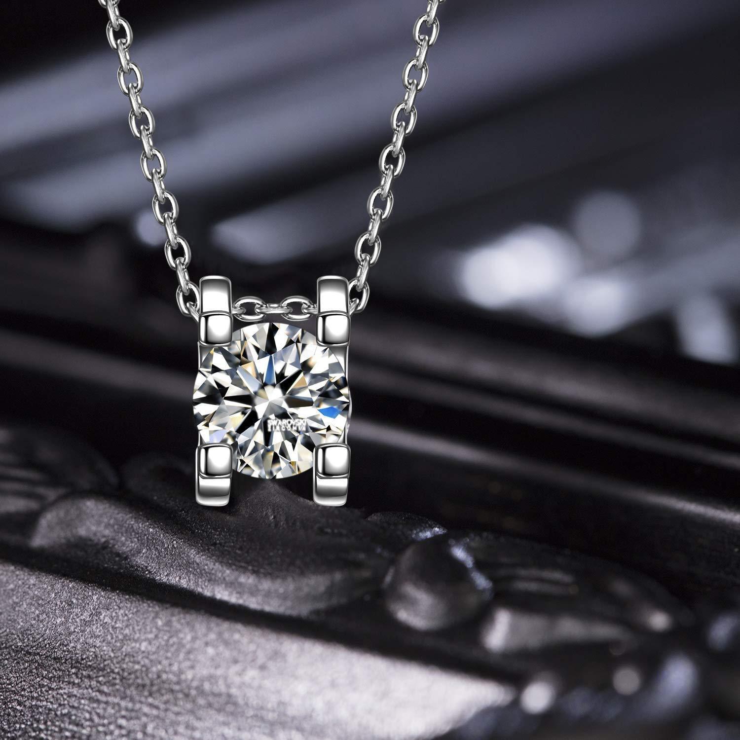 1.00 Ct Diamond Created Necklace ITALY Design Elsy Style Necklace