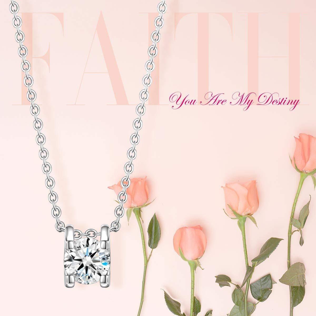 1.00 Ct Diamond Created Necklace ITALY Design Elsy Style Necklace