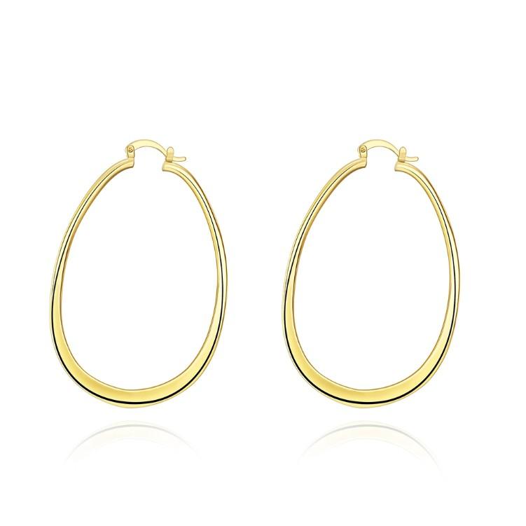 18K Gold Plated Large Flat Hoop Earring 68mm (available in 3 colors) ITALY Design Elsy Style Earring