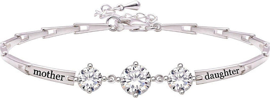 18K White Gold Plated Mother and Daughter Bracelet Elsy Style Bracelet