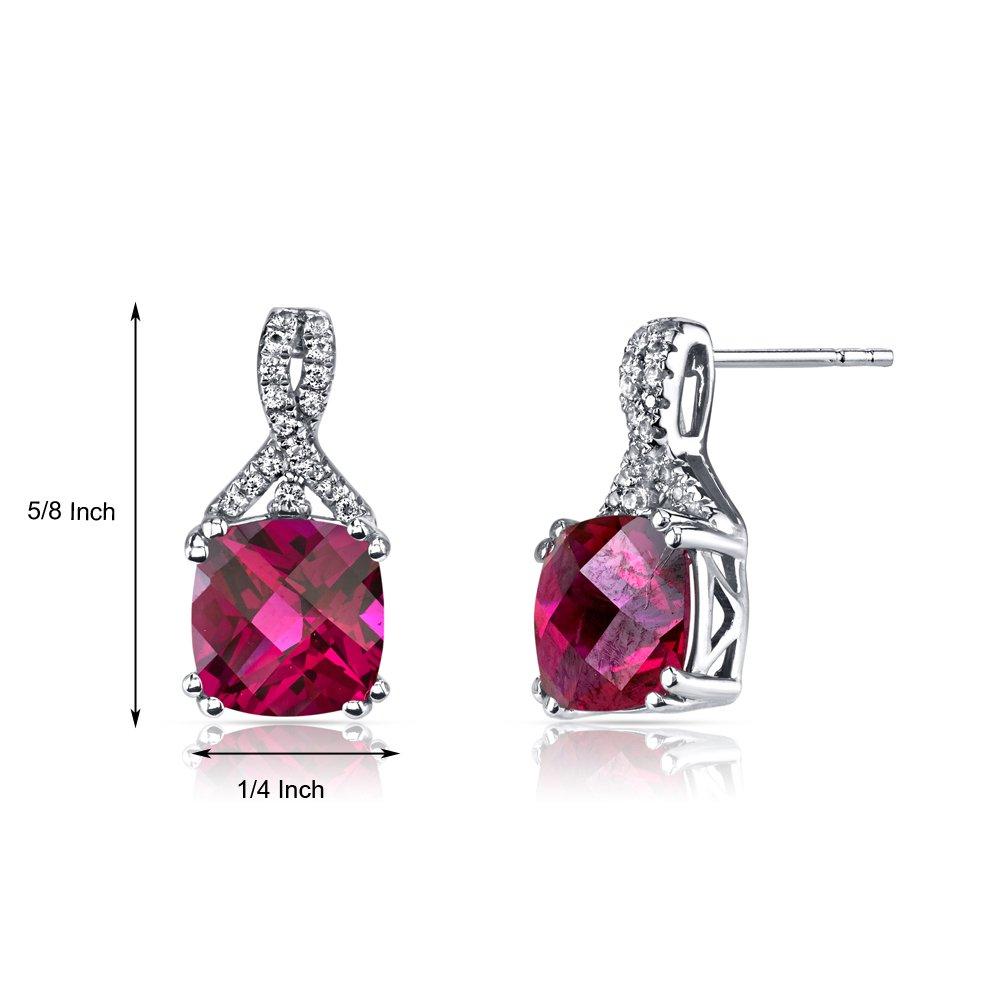 2.00 CT Pink Topaz Cushion Round Stud Earring in 18K White Gold Plated Elsy Style Earring