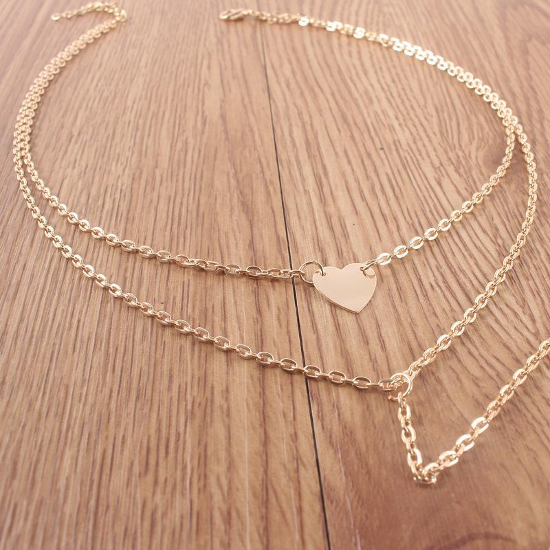 2 Piece Heart Necklace 18K Gold Plated Necklace ITALY Design Elsy Style Necklace