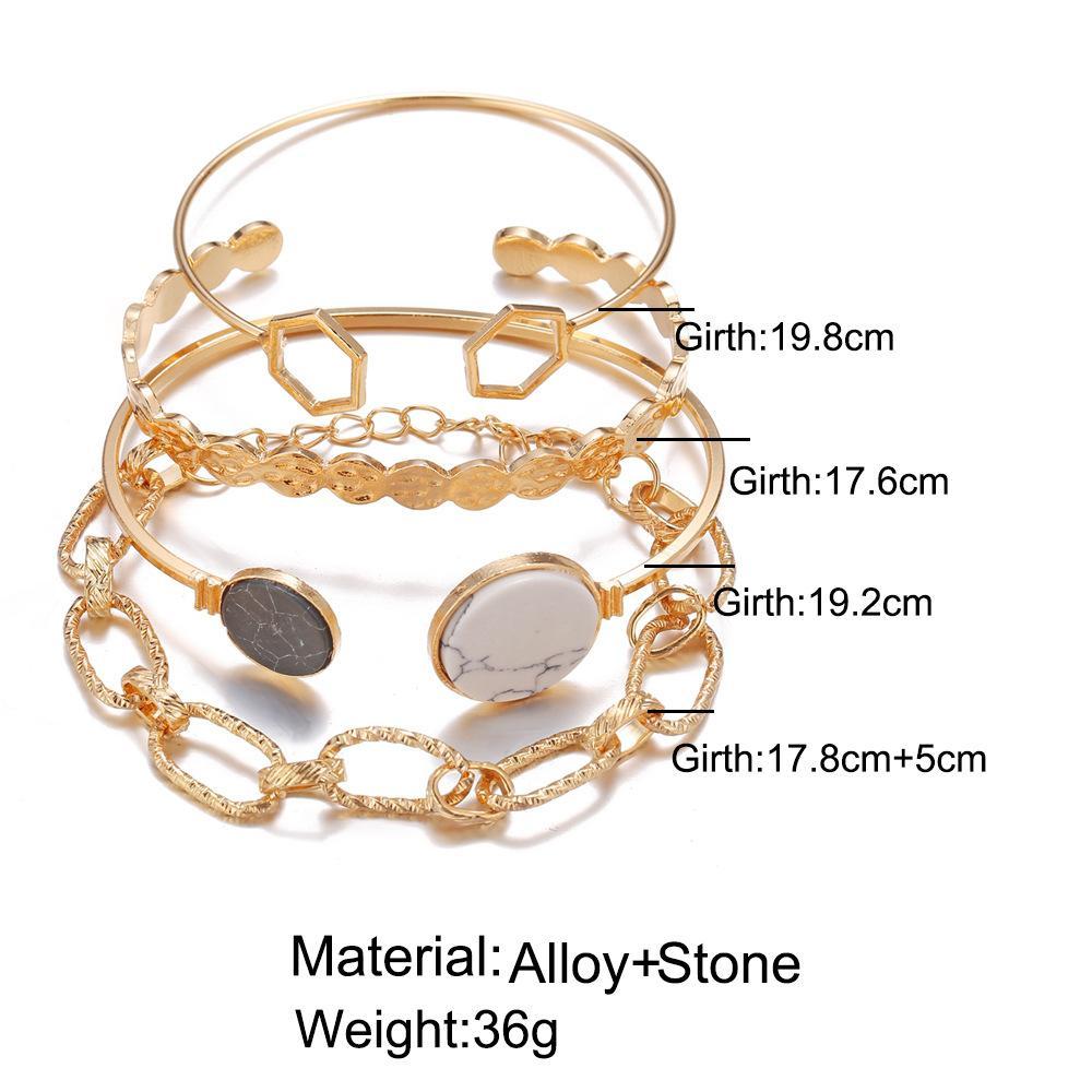 4 Piece Medallion Bracelet Set 18K Gold Plated Bracelet ITALY Design Elsy Style Bracelet