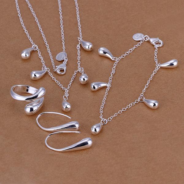 4 Piece Waterdrop Jewelry 18K White Gold Plated Set in 18K White Gold Plated ITALY Design Elsy Style Set