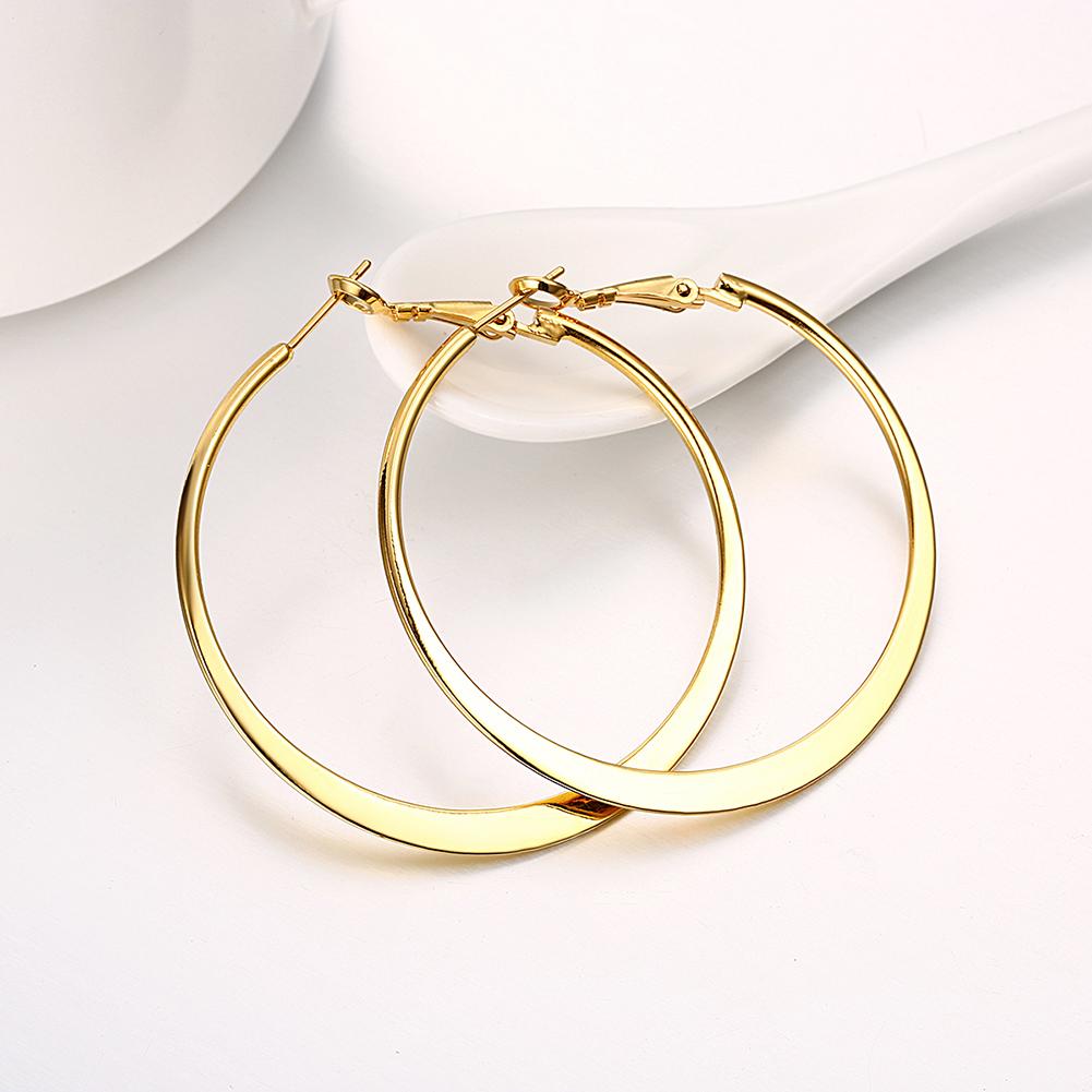 42mm Flat Hoop Earring in 18K Gold Plated Elsy Style Earring