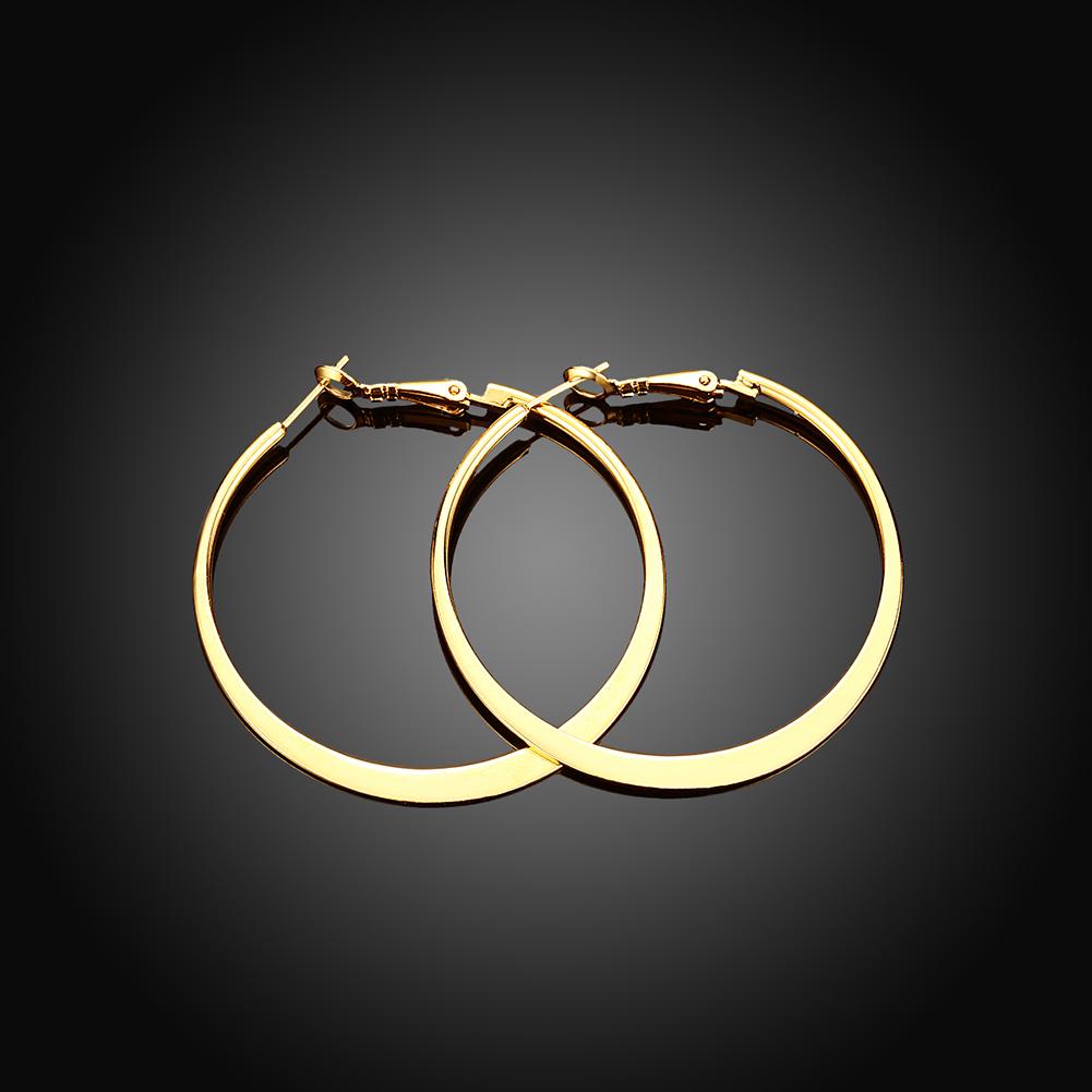 42mm Flat Hoop Earring in 18K Gold Plated Elsy Style Earring