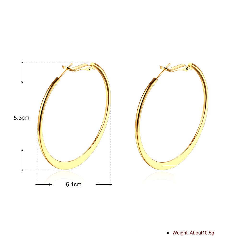 42mm Flat Hoop Earring in 18K Gold Plated Elsy Style Earring