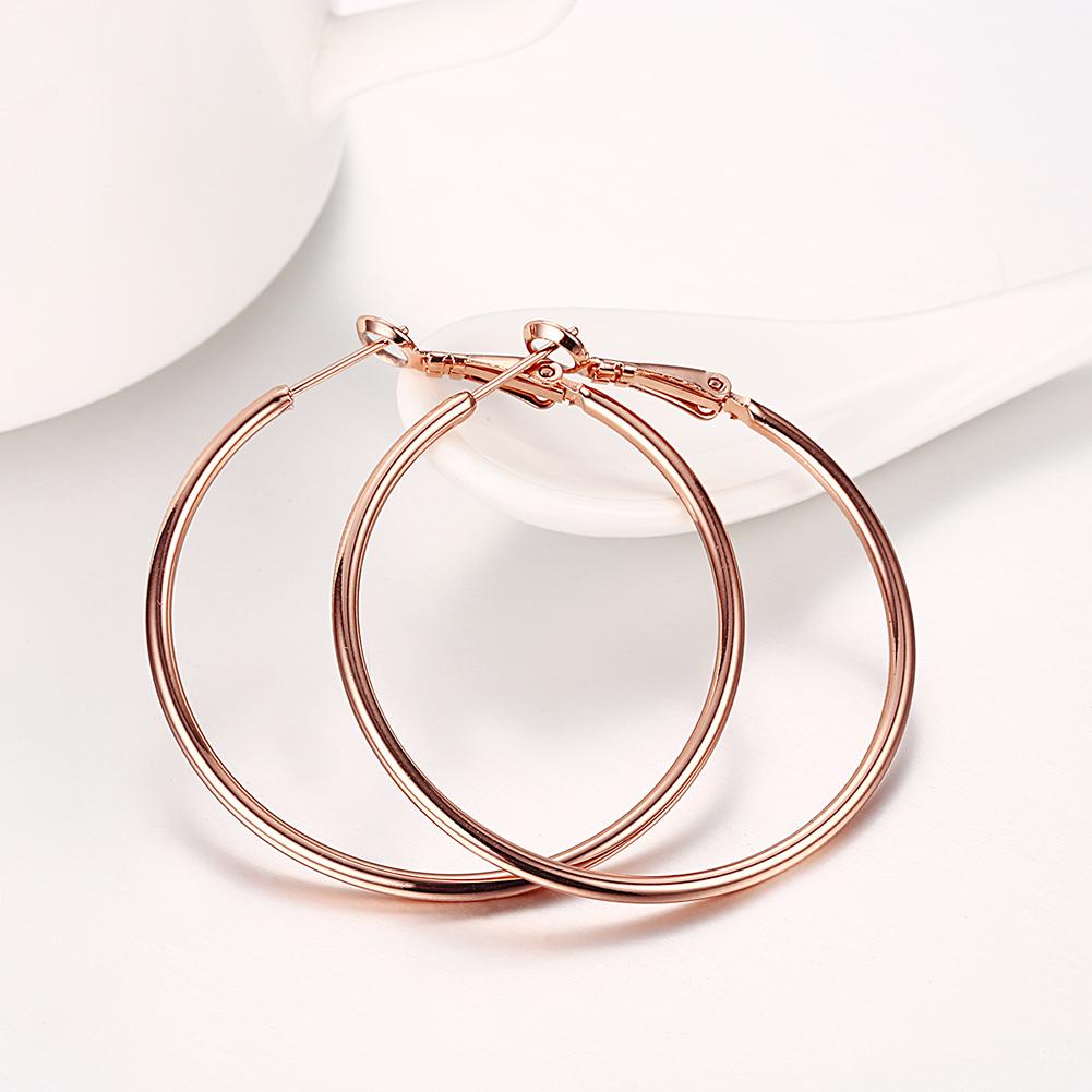 42mm Round Hoop Earring in 18K Rose Gold Plated Elsy Style Earring