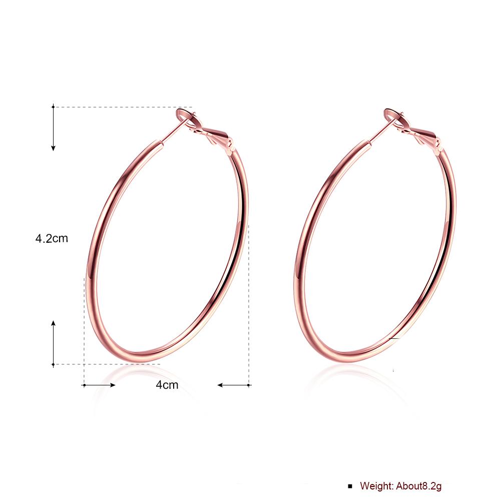 42mm Round Hoop Earring in 18K Rose Gold Plated Elsy Style Earring