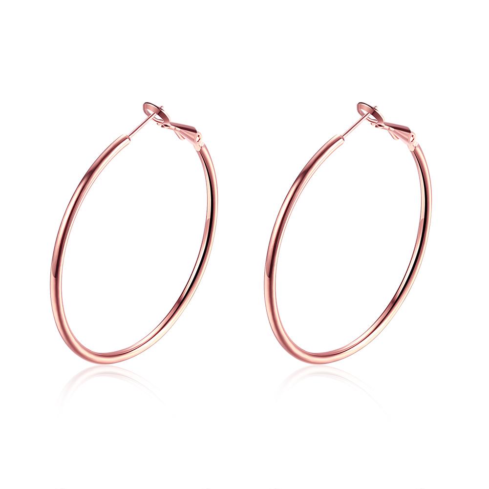 42mm Round Hoop Earring in 18K Rose Gold Plated Elsy Style Earring