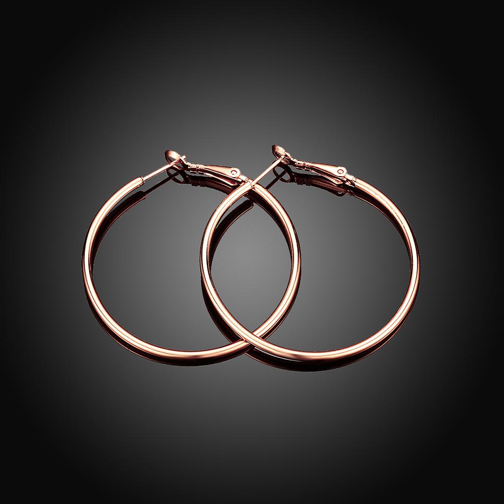 42mm Round Hoop Earring in 18K Rose Gold Plated Elsy Style Earring