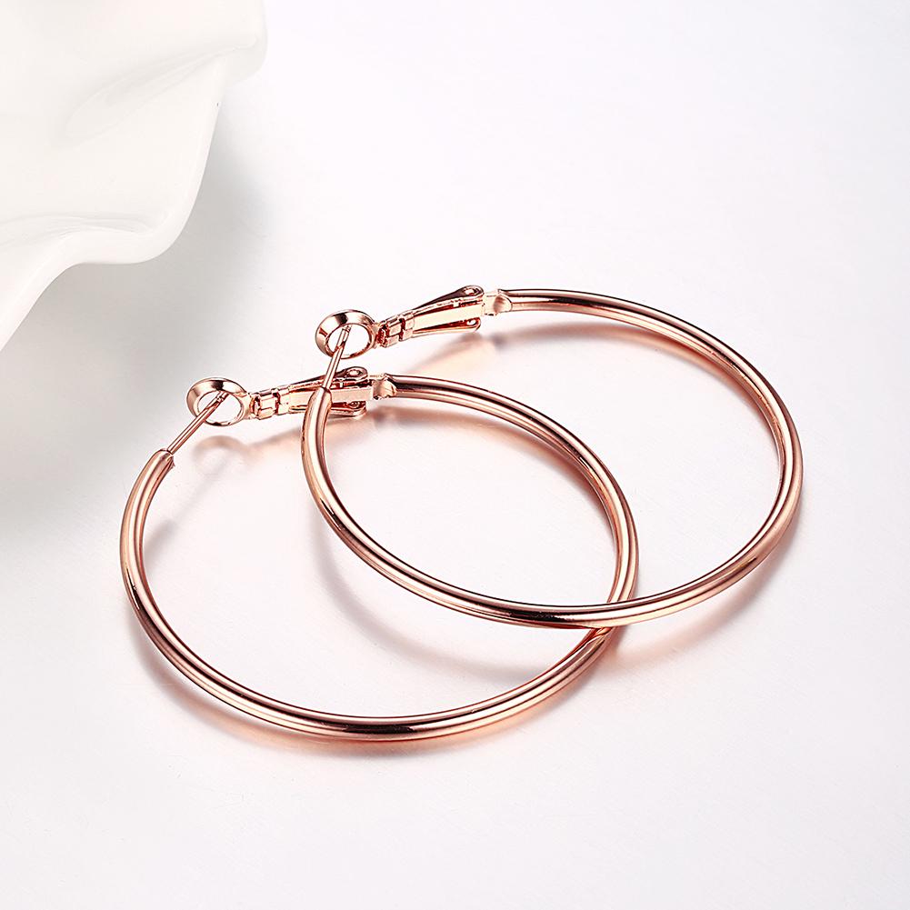 42mm Round Hoop Earring in 18K Rose Gold Plated Elsy Style Earring