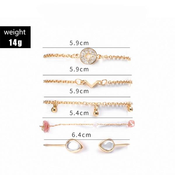 5 Piece Pink Crystal Celestial Bracelet Set ITALY Design Elsy Style Bracelet