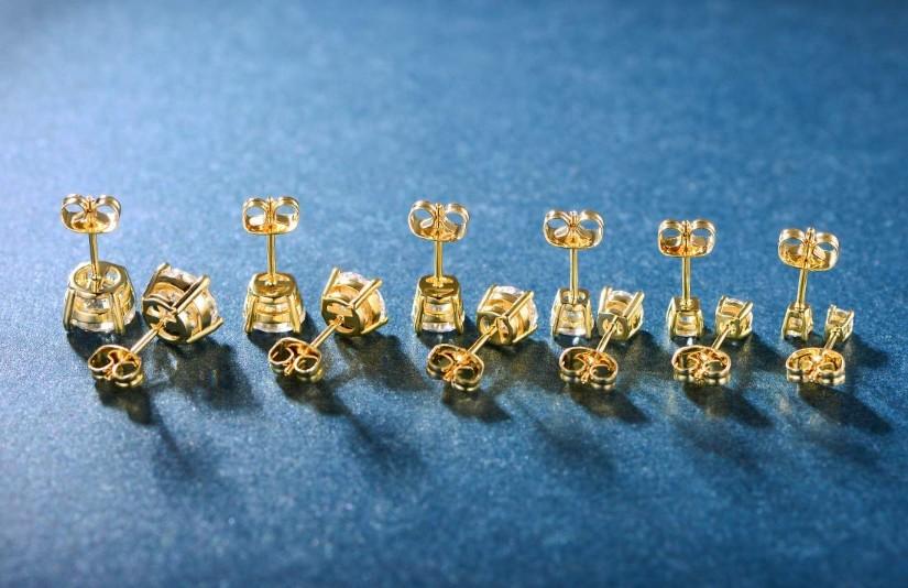 6 Piece Graduating Classic  Elements Studs in 14K Gold Plated Elsy Style Earring