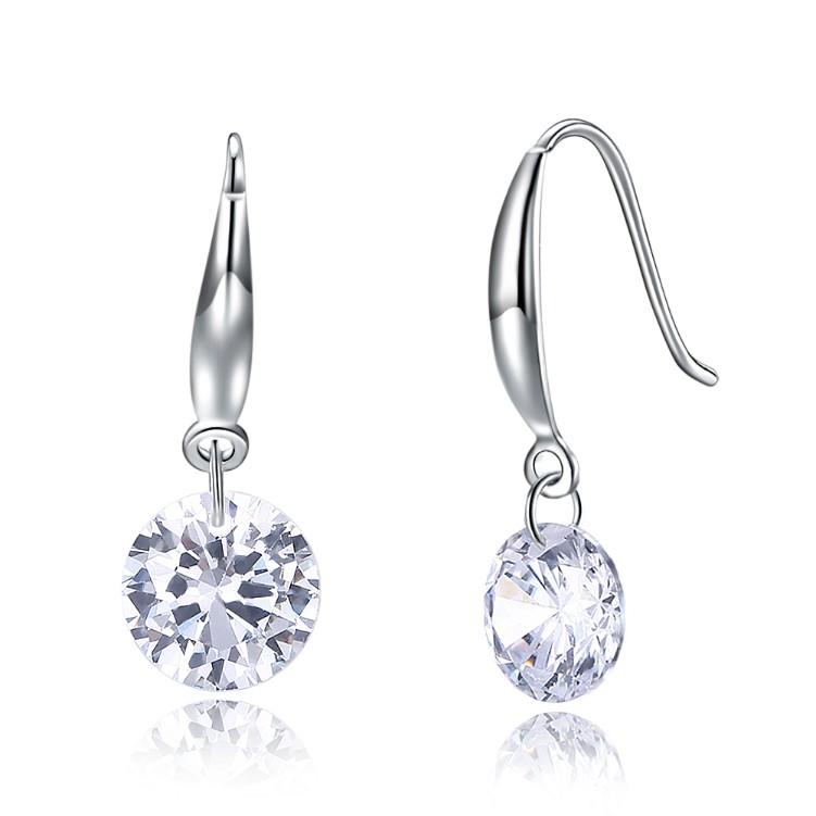 Austrian Crystal Drill Drop Earring in 18K White Gold Plated ITALY Design Elsy Style Earring