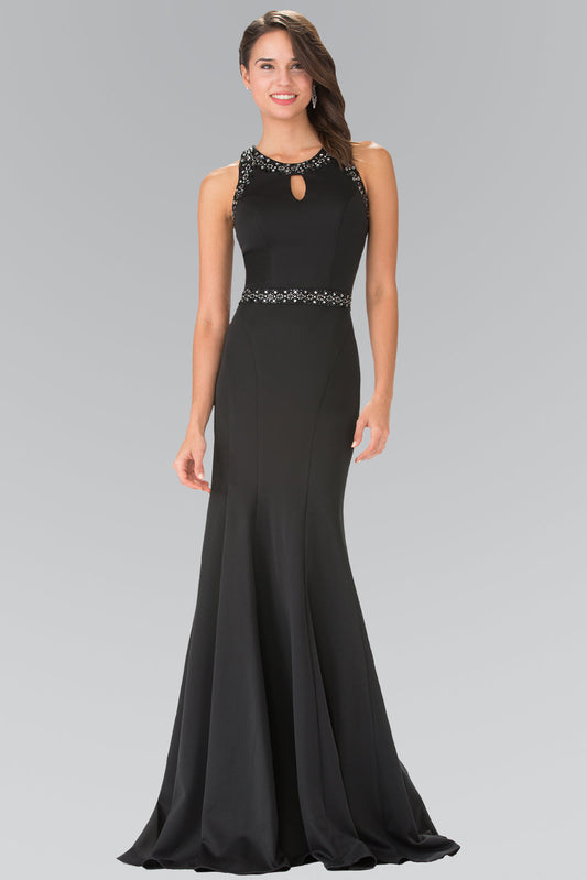 Beads Embellished Bodice Long Dress with Sheer Back GLGL2303 Elsy Style PROM