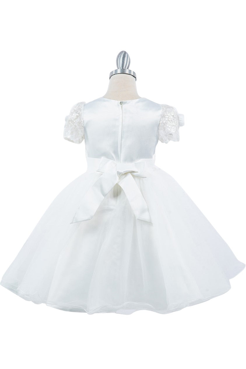 Beautiful 3D Flowers Applique Cap Sleeve Kids Dress CU9133 Elsy Style Kids Dress