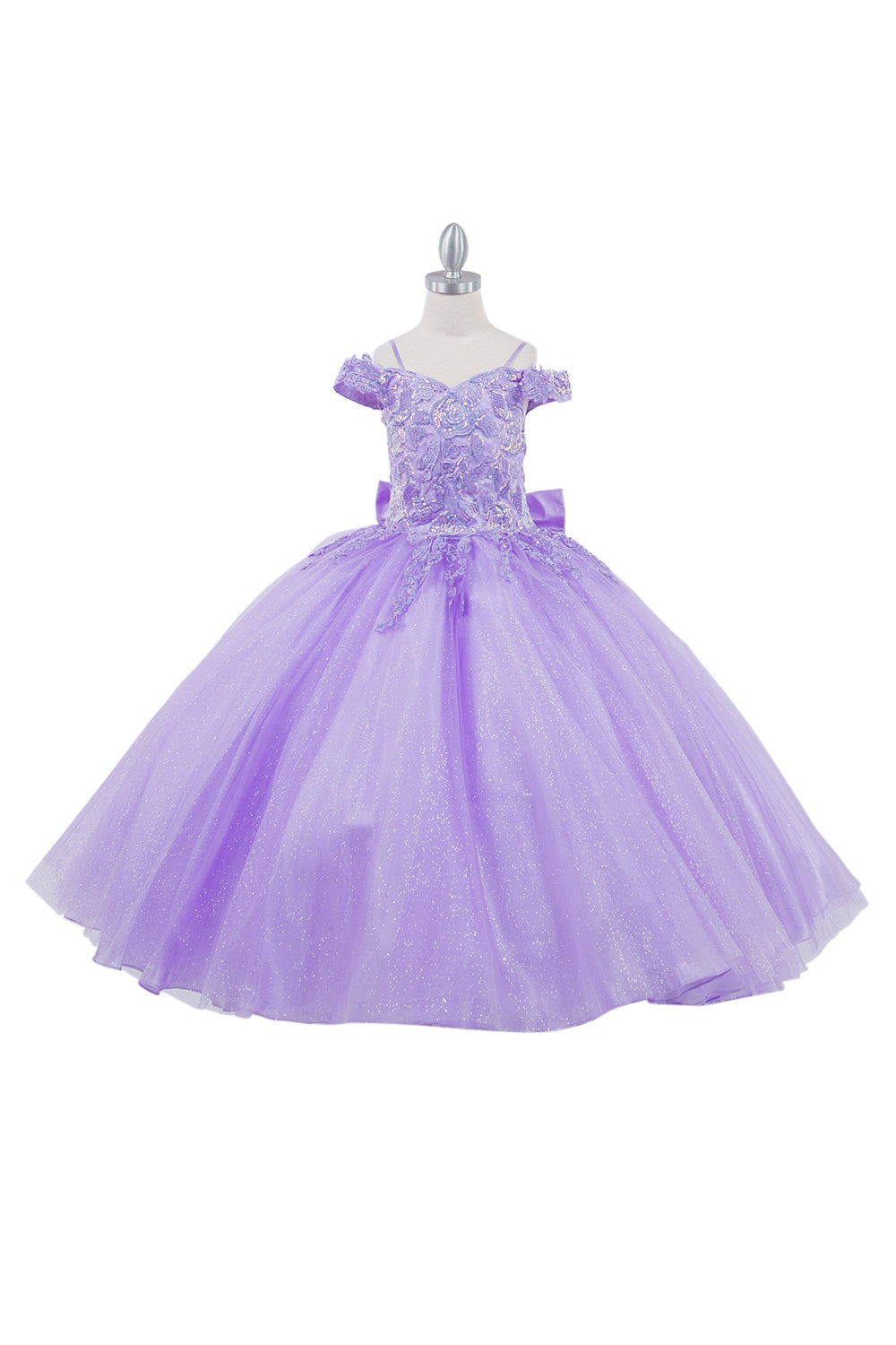 Beautiful Mini Quince Off Shoulder Flower Top Long Girl Dress CU8062X Elsy Style Kids Dress