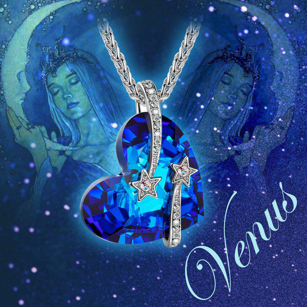 Bermuda Blue  Elements Stars in the Sky Pendant Necklace in 14K White Gold Elsy Style Necklace