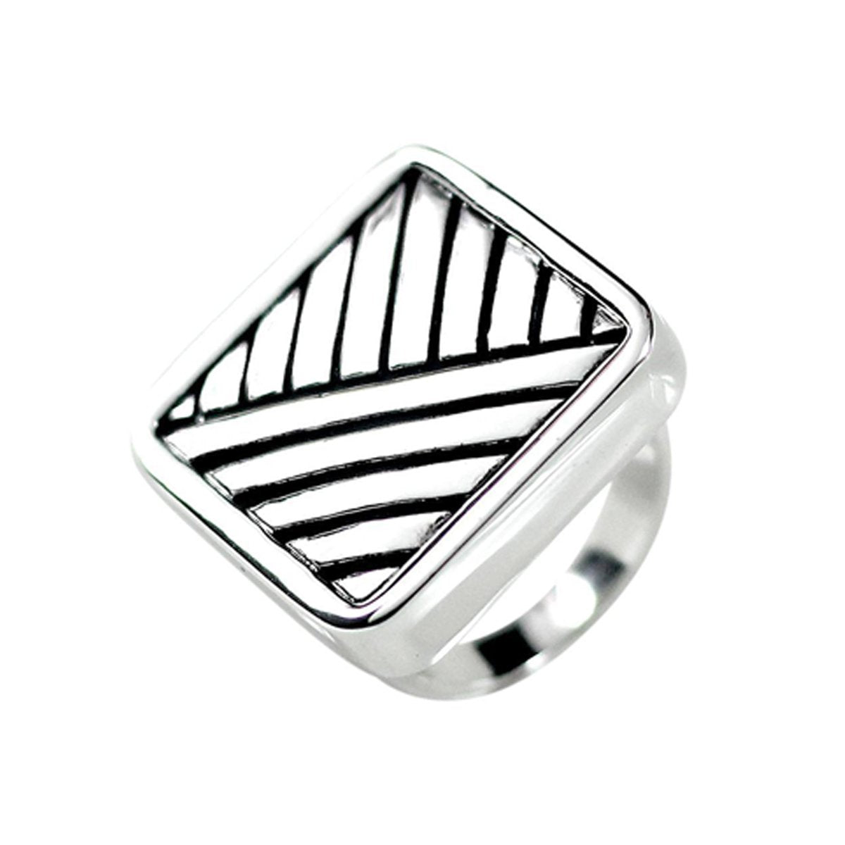 Big Mod Inspired Solid Square Black Accent Ring Elsy Style Ring