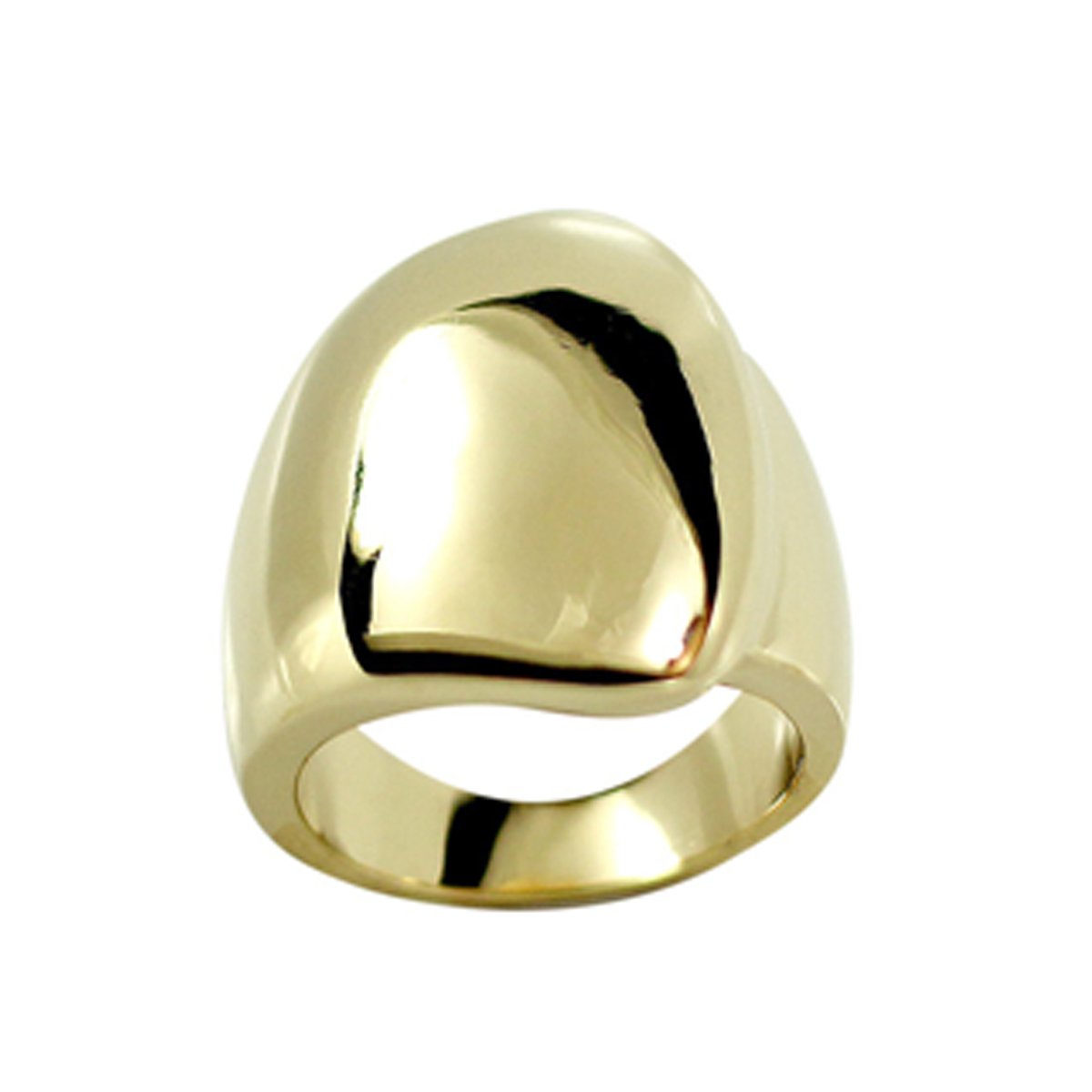 Big Solid Abstract Fold Over Gold Tone Fashion Ring Elsy Style Ring