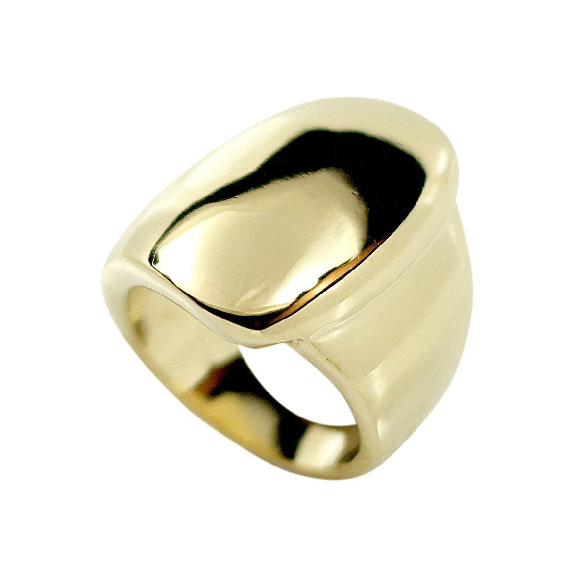 Big Solid Abstract Fold Over Gold Tone Fashion Ring Elsy Style Ring