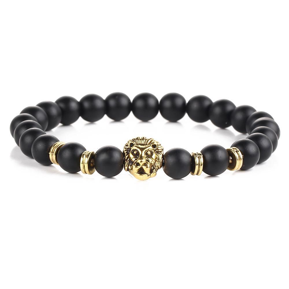 Black Lion Head 18K Gold Plated Bracelet in 18K Gold Plated ITALY Design Elsy Style Bracelet