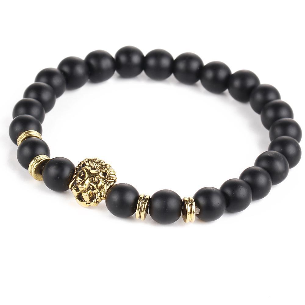 Black Lion Head 18K Gold Plated Bracelet in 18K Gold Plated ITALY Design Elsy Style Bracelet