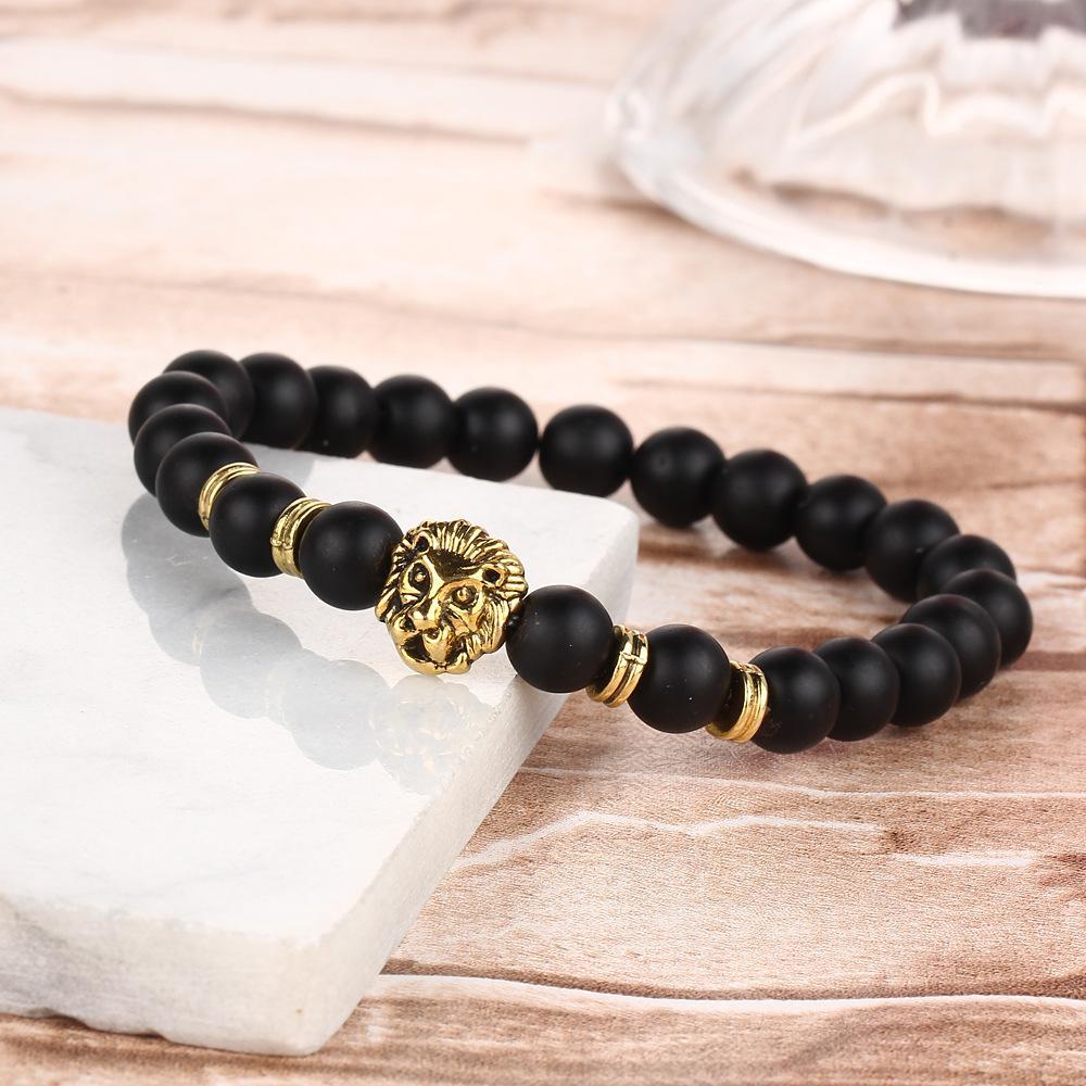 Black Lion Head 18K Gold Plated Bracelet in 18K Gold Plated ITALY Design Elsy Style Bracelet