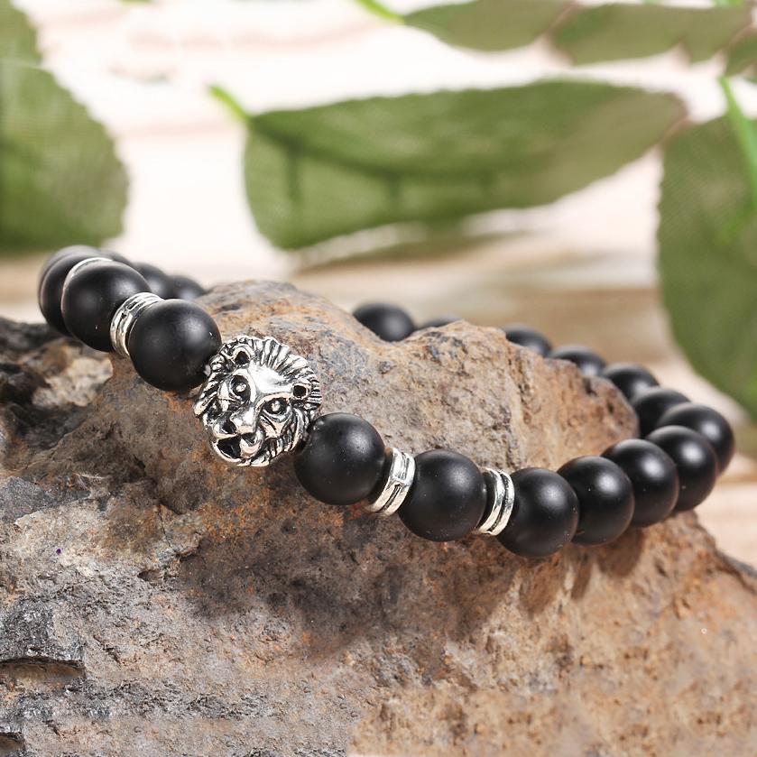 Black Lion Head 18K White Gold Plated Bracelet in 18K White Gold Plated ITALY Design Elsy Style Bracelet