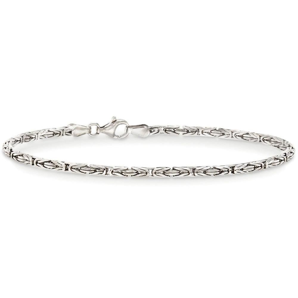 Byzantine Chain Bracelet in 18K White Gold Plated Elsy Style Bracelet