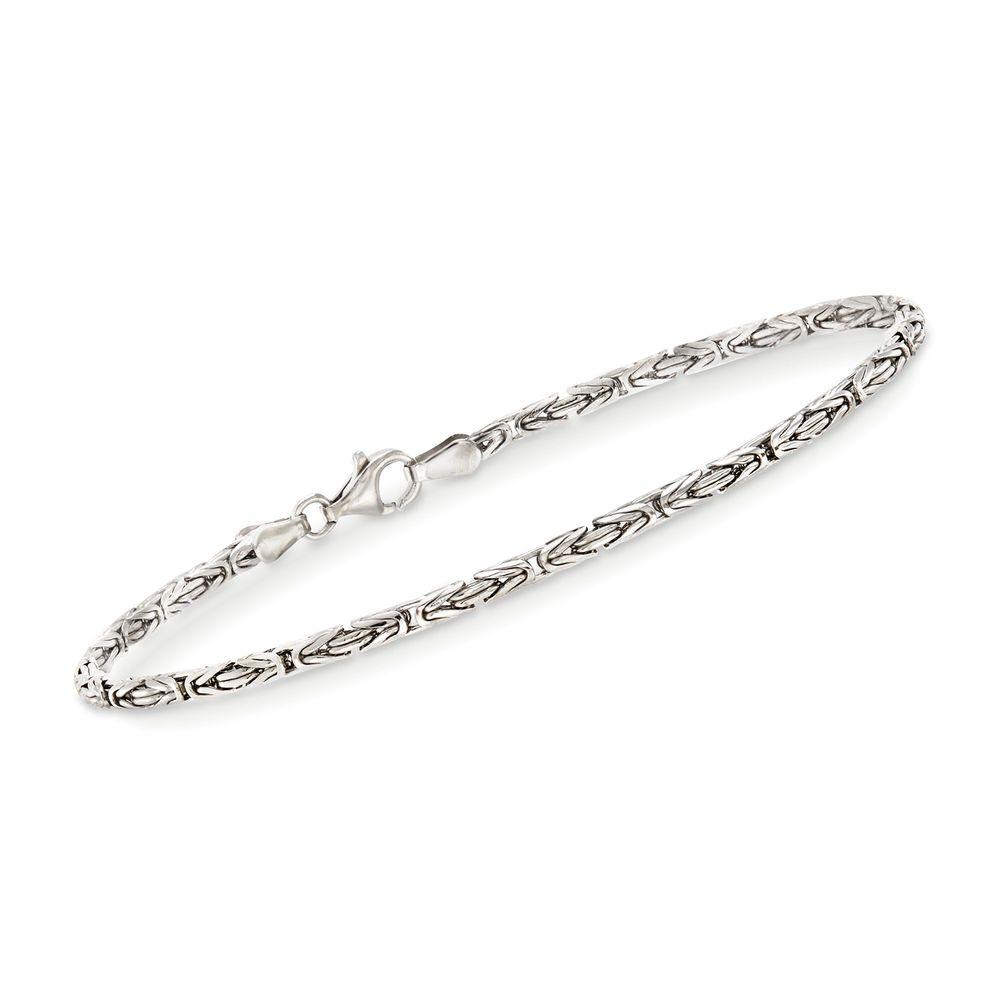 Byzantine Chain Bracelet in 18K White Gold Plated Elsy Style Bracelet