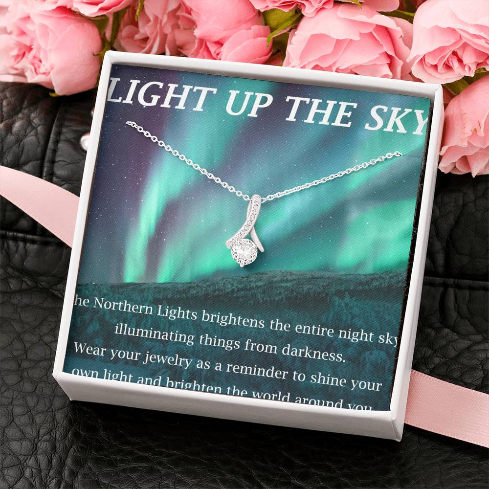 CARD#10-aurora-borilles 18K White Gold Plated Ribbon Love Necklace made with  Crystals Elsy Style Jewelry