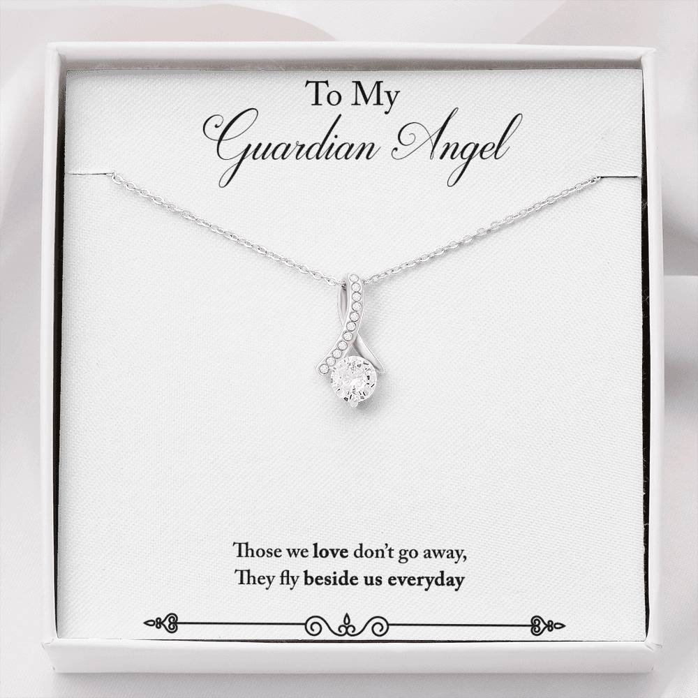 CARD#61-Guardian_angel_final_first_text 18K White Gold Plated Ribbon Love Necklace made with  Crystals Elsy Style Jewelry