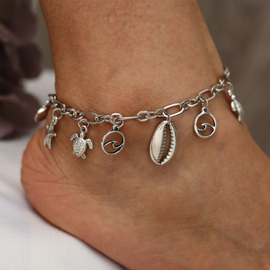 Charm Bracelet of the Sea 18K White Gold Plated Bracelet ITALY Design Elsy Style Bracelet