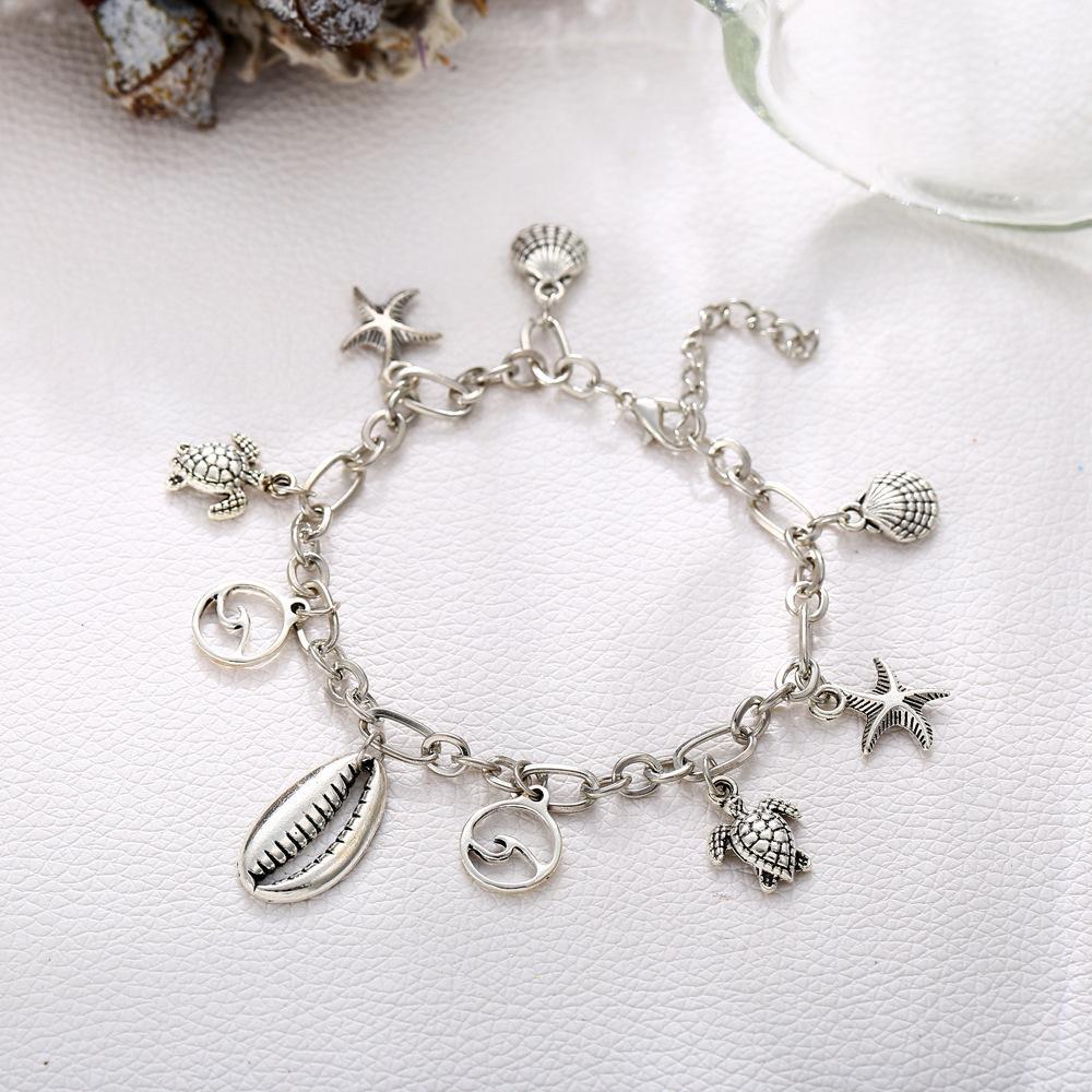 Charm Bracelet of the Sea 18K White Gold Plated Bracelet ITALY Design Elsy Style Bracelet