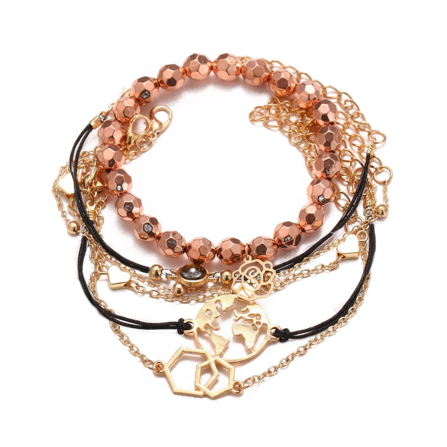 Chemist Around the World Rose Gold 6 Piece Set Elsy Style Bracelet