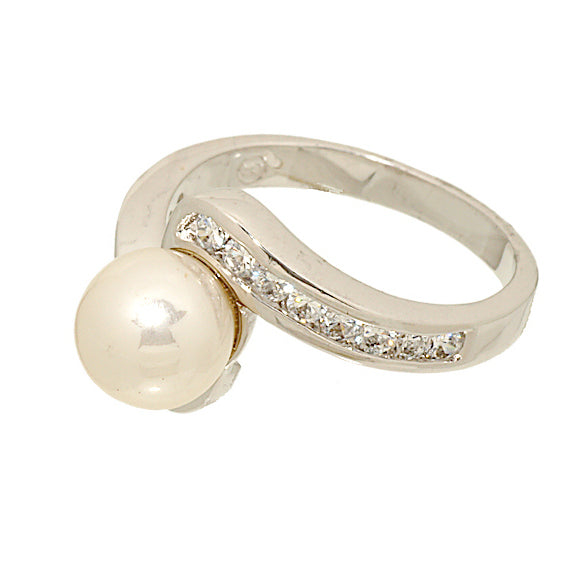 Classic 8mm Faux Pearl Channel Set Ring Elsy Style Ring