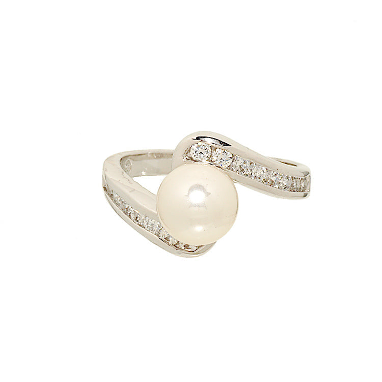 Classic 8mm Faux Pearl Channel Set Ring Elsy Style Ring