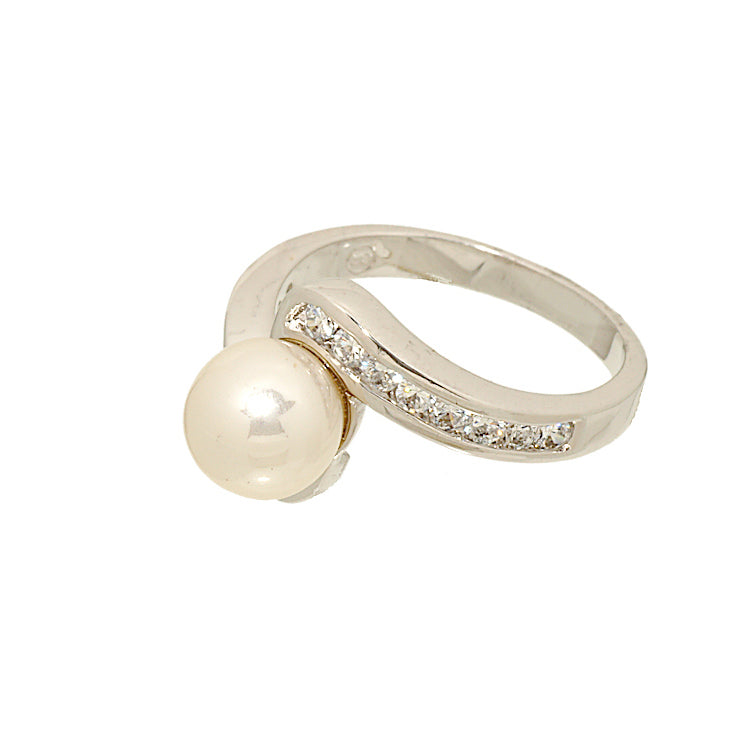 Classic 8mm Faux Pearl Channel Set Ring Elsy Style Ring