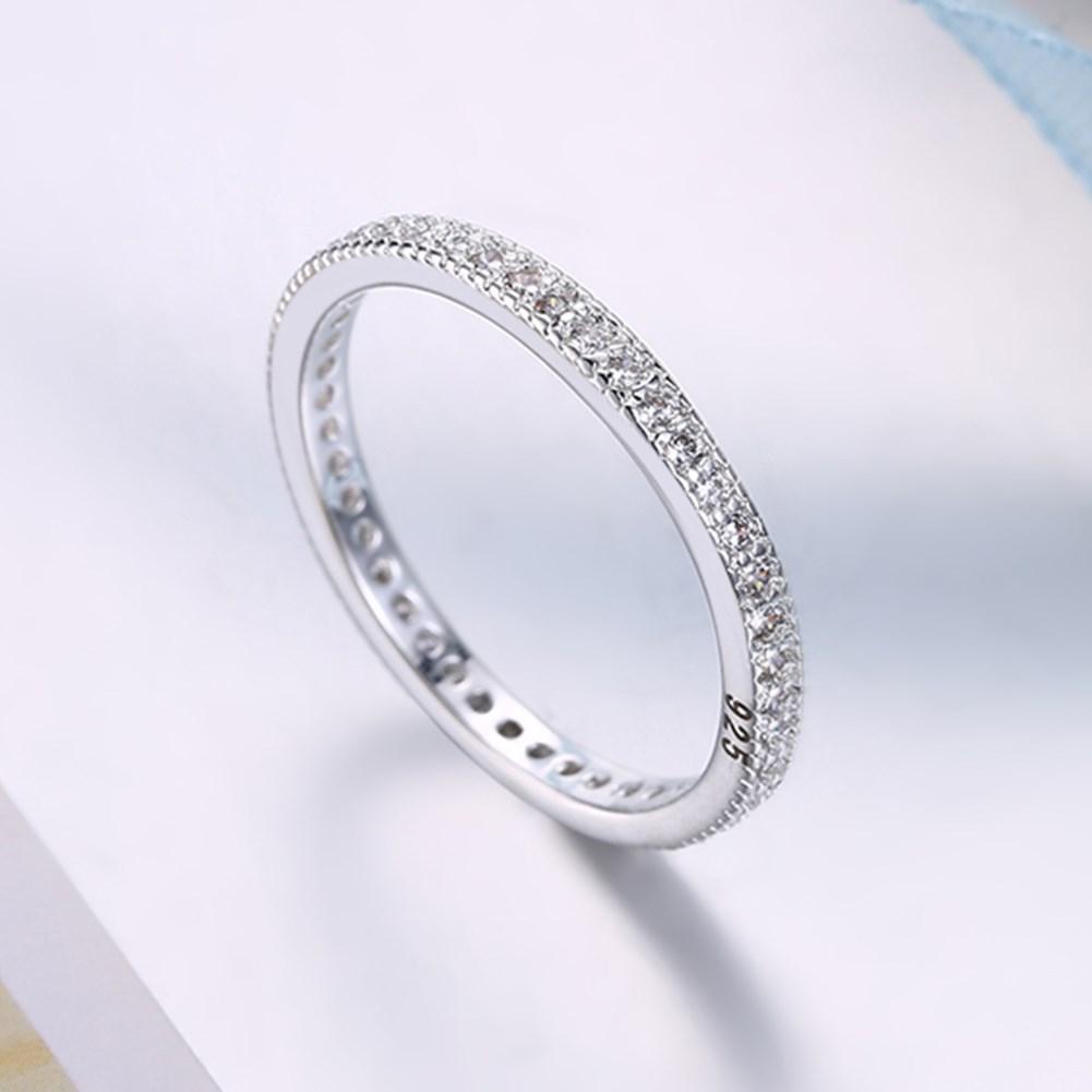 Classic  Crystal Wedding Band Ring Set in 18K White Gold Plated Elsy Style Rings