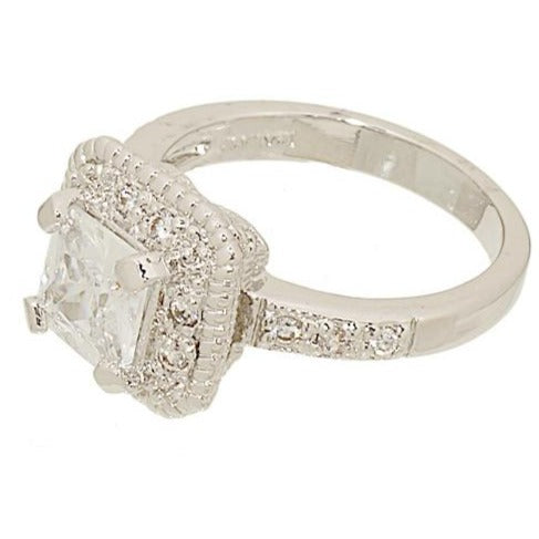 Classic Engagement Princess Cut Cubic Zirconia Elsy Style Ring