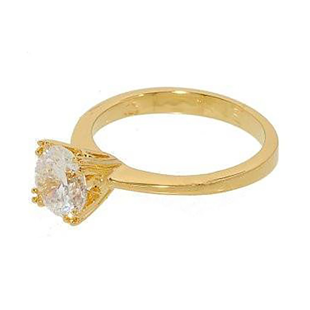 Classic Fine Design Solitaire Engagement Ring Goldtone Elsy Style Ring