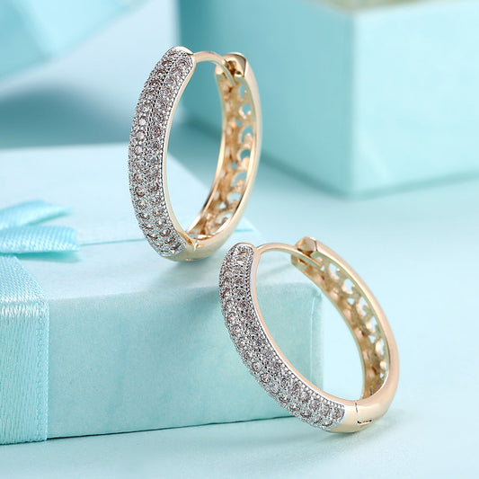 Classic Triple Row Huggie Earring in 18K Gold Plated Elsy Style Earring