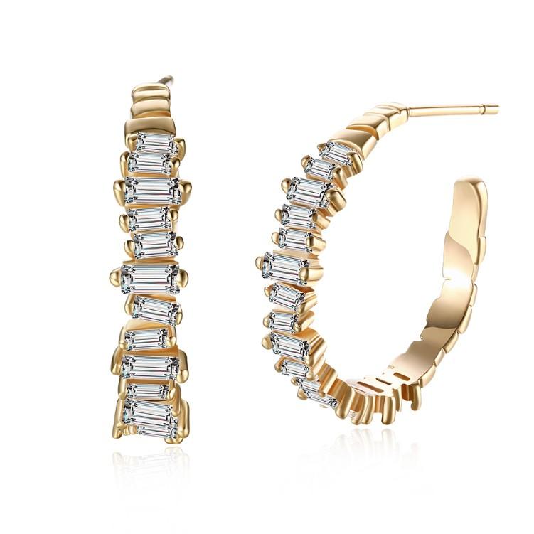 Crystal Abstract Crystal Dust Earrings Set in 18K Gold Elsy Style Earring