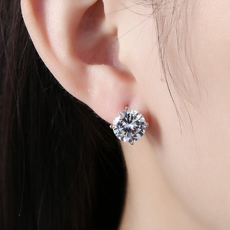 Crystal Huggies Set in 18K Gold Elsy Style Earring