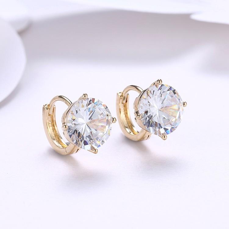 Crystal Huggies Set in 18K Gold Elsy Style Earring