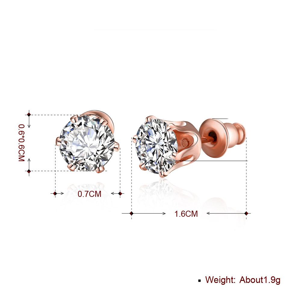 Crystal Pave Stud Earring in 18K Rose Gold Plated Elsy Style Earring