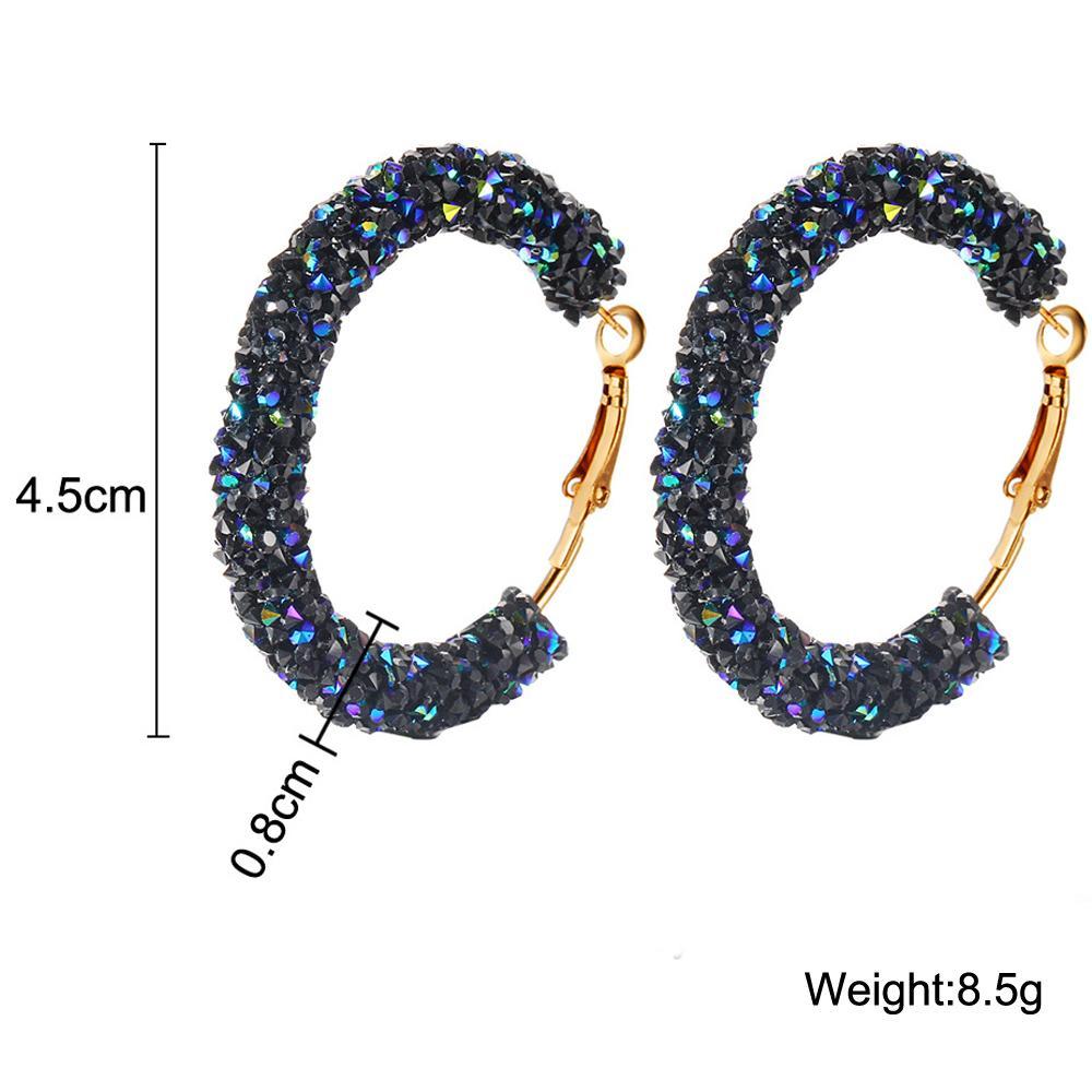 Crystaldust Hoop Earring With Austrian Crystals - Blue 18K Gold Plated Earring in 18K Gold Plated ITALY Design Elsy Style Earring