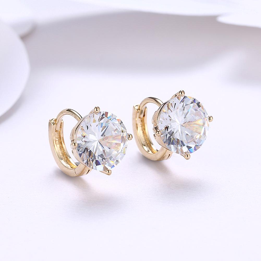 Crystals 10mm Diamond Created Huggie  Earring Elsy Style Earring